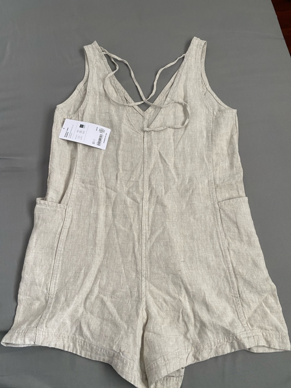 Athleta Natural Beige Linen Romper